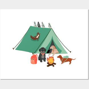 Dogs Camping Posters and Art